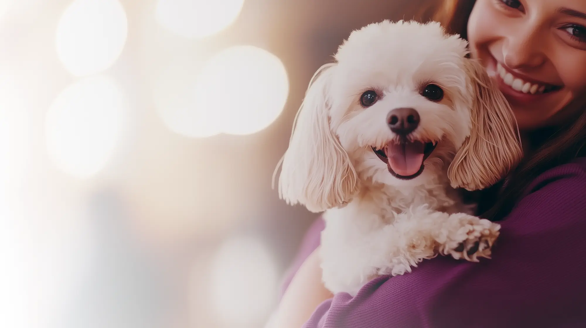 groomer working with dog