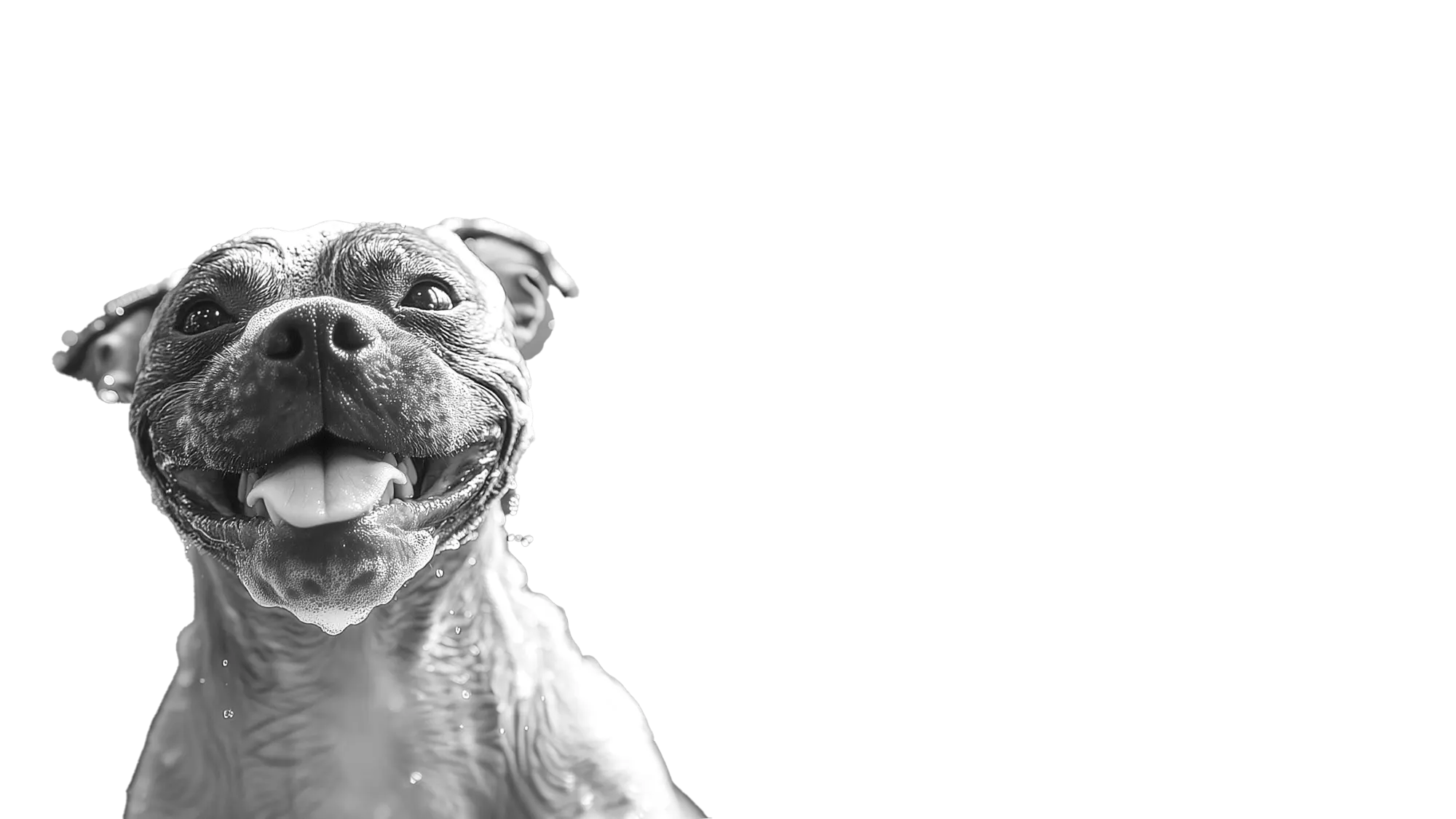 happy dog with bubbles